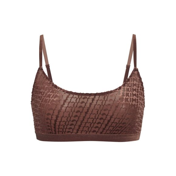 SKIMS Velvet Logo Scoop Bralette Chai Medium - Picture 11 of 11